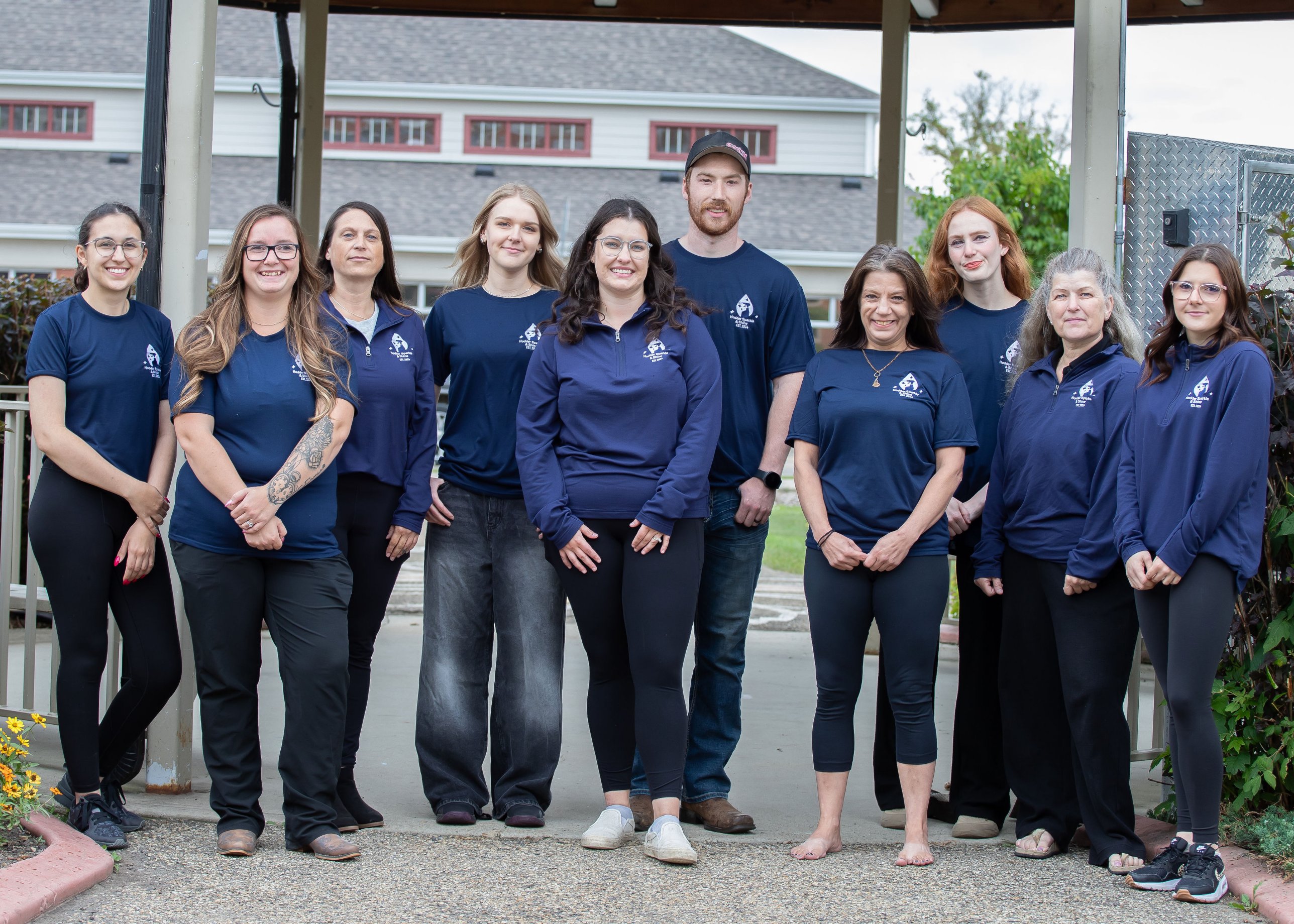 The Hodder Sparkle & Shine team outside